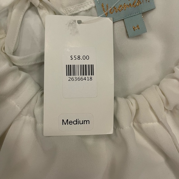 Veronica M. White Sheer Blouse - Medium - New With Tags - Picture 4 of 5